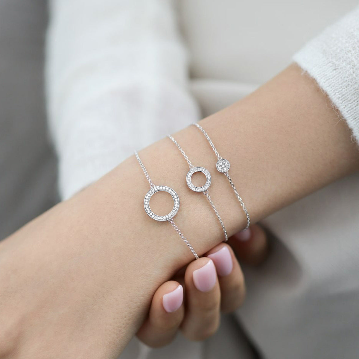 Geometric Zircon Bracelet - 925 Silver Minimalist Light Luxury