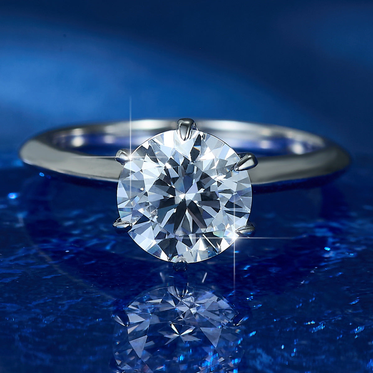 Six-Prong Zircon Wedding Ring - S925 Sterling Silver Luxury Minimalist Bridal