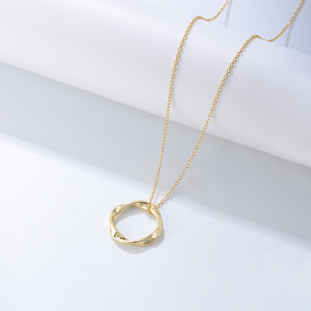 925 Sterling Silver Mobius Loop Couple Necklace, Infinite Love Pendant Jewelry