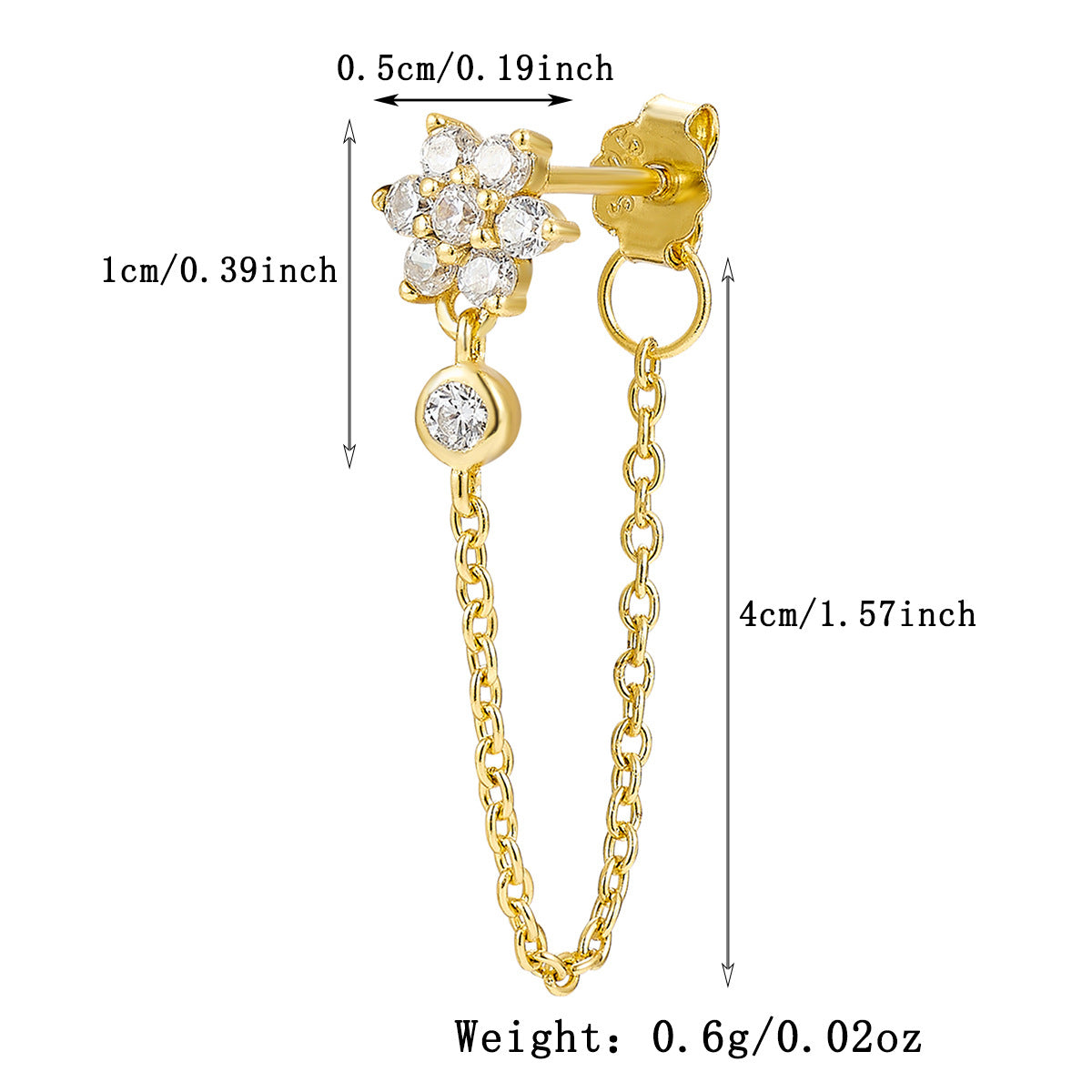 Floral Moon Star Fringe Earrings - 925 Silver Sweet Vintage Design