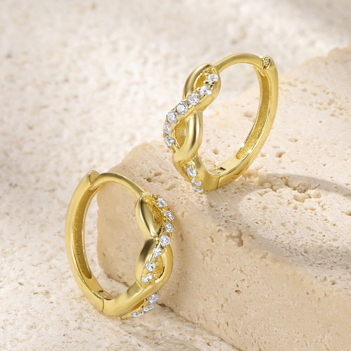 Diamond Hoop Earrings - S925 Silver Geometric Niche Ear Jewelry