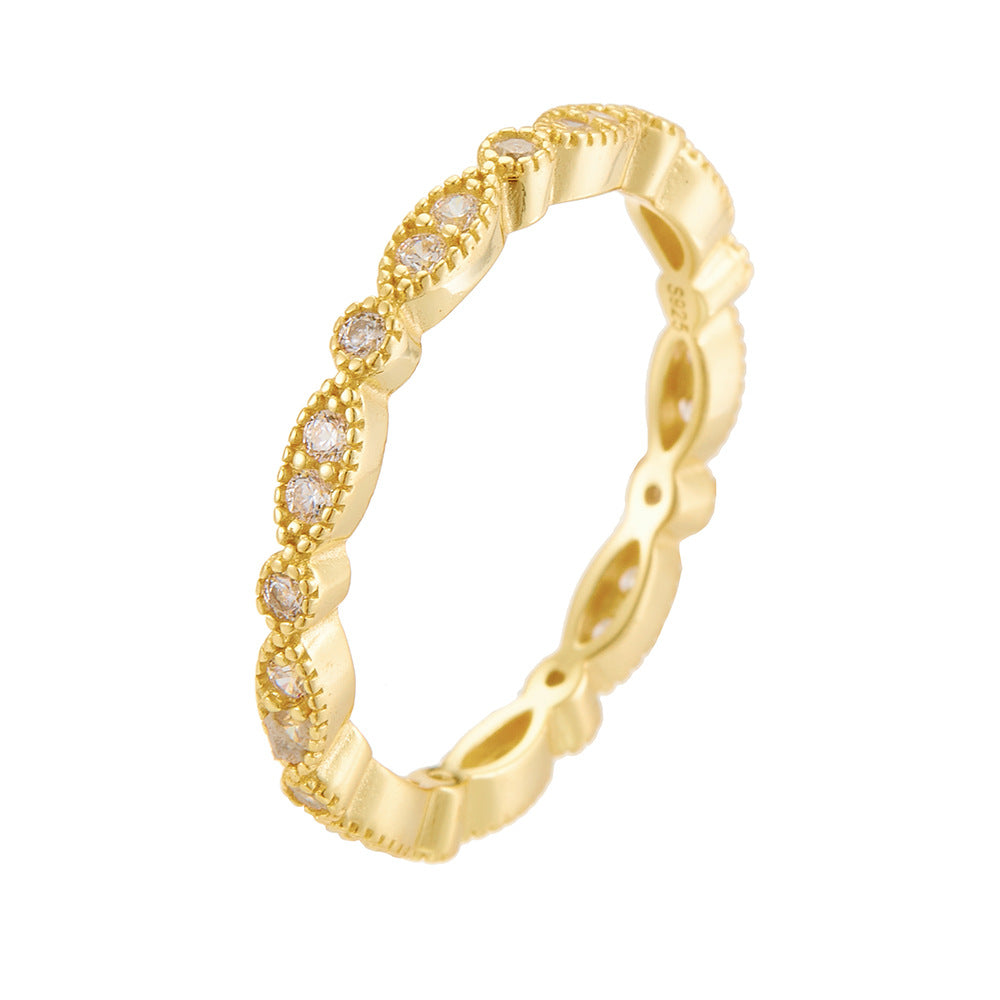 925 Sterling Silver Stackable Ring Set, Minimalist Pave Zirconia High-End Jewelry
