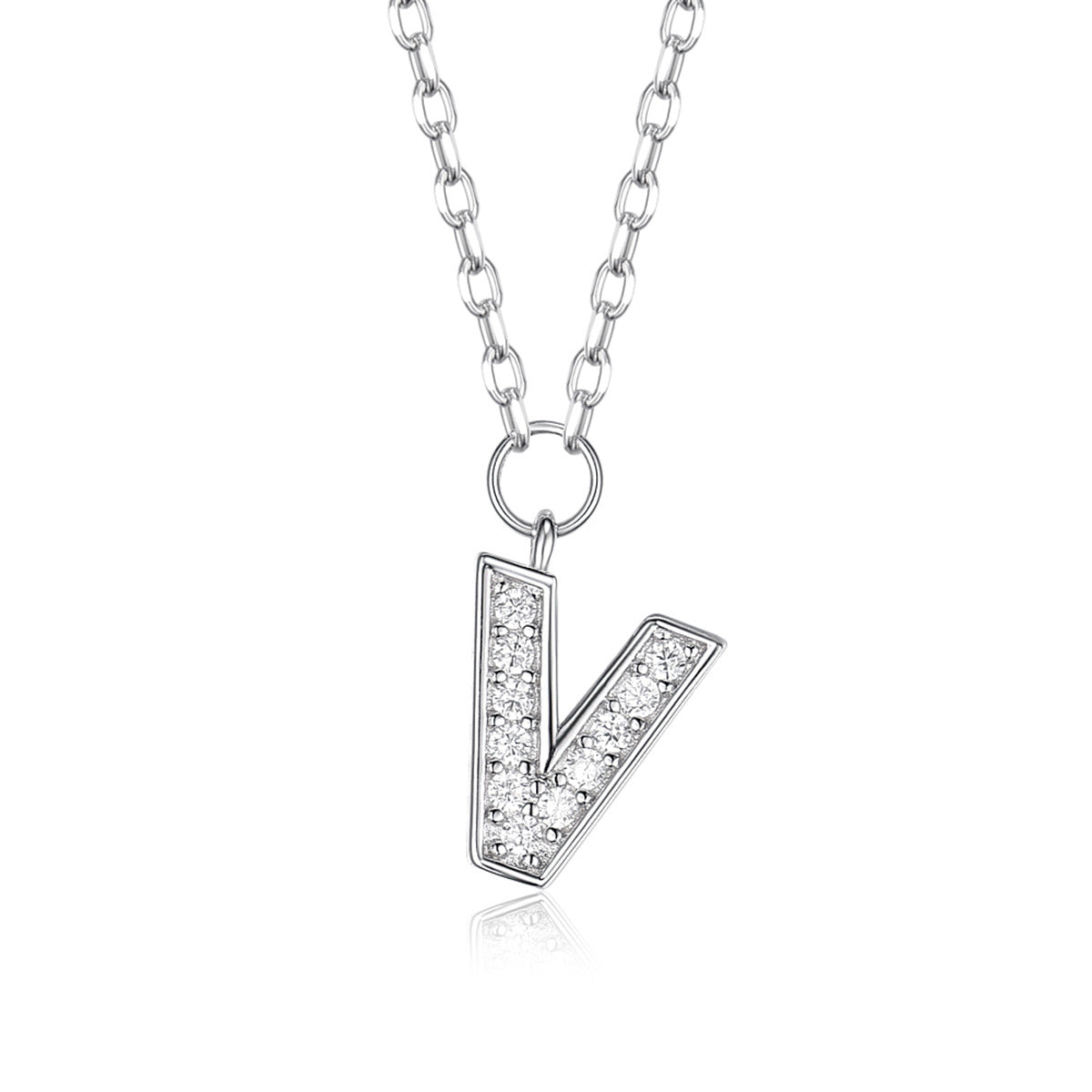 Custom Letter Necklace - 925 Silver Zircon Light Luxury Jewelry