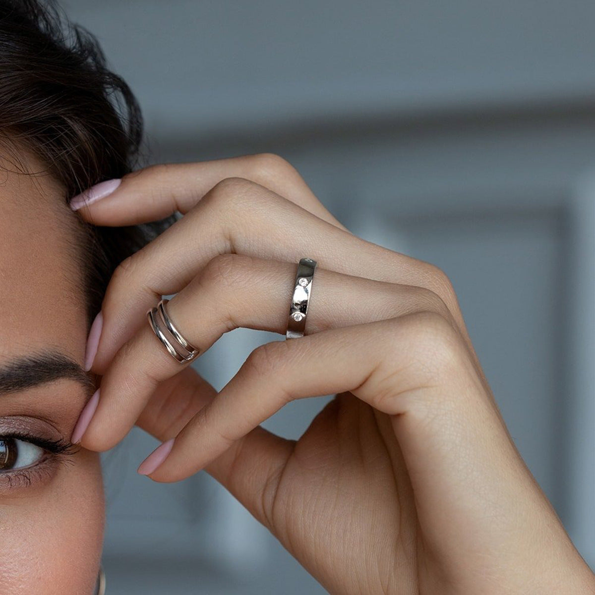 Polished Zircon Ring - 925 Silver Minimalist Niche Wholesale