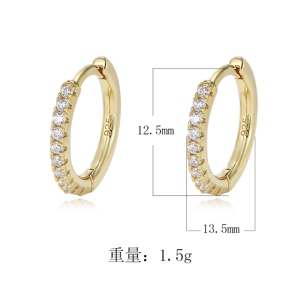 925 Sterling Silver Micro-Pave Zirconia Round Hoop Earrings, Amazon Best Seller Trendy Jewelr