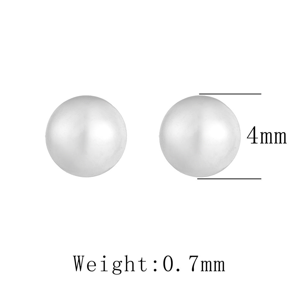 925 Sterling Silver Mini Round Bead Stud Earrings, Minimalist Sleep-in Tiny Jewelry