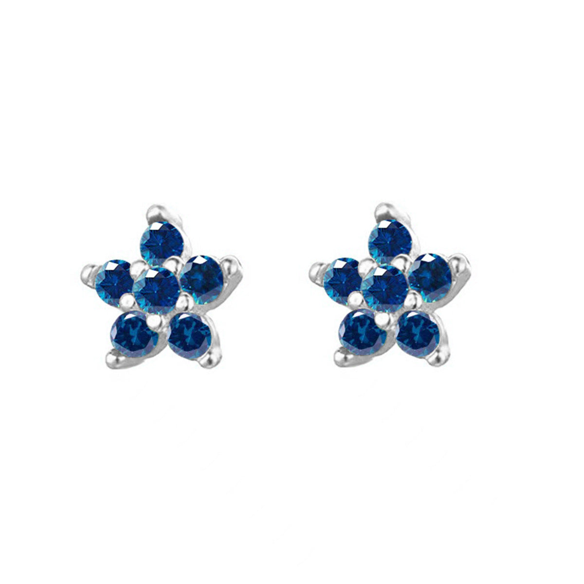 Plum Blossom Earrings - S925 Silver Sweet Diamond Petal Studs