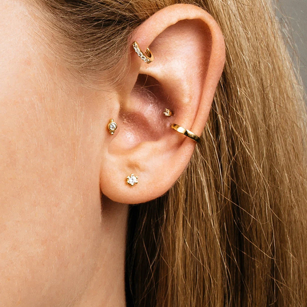 Zircon Stud Earrings - S925 Silver Minimalist Trending