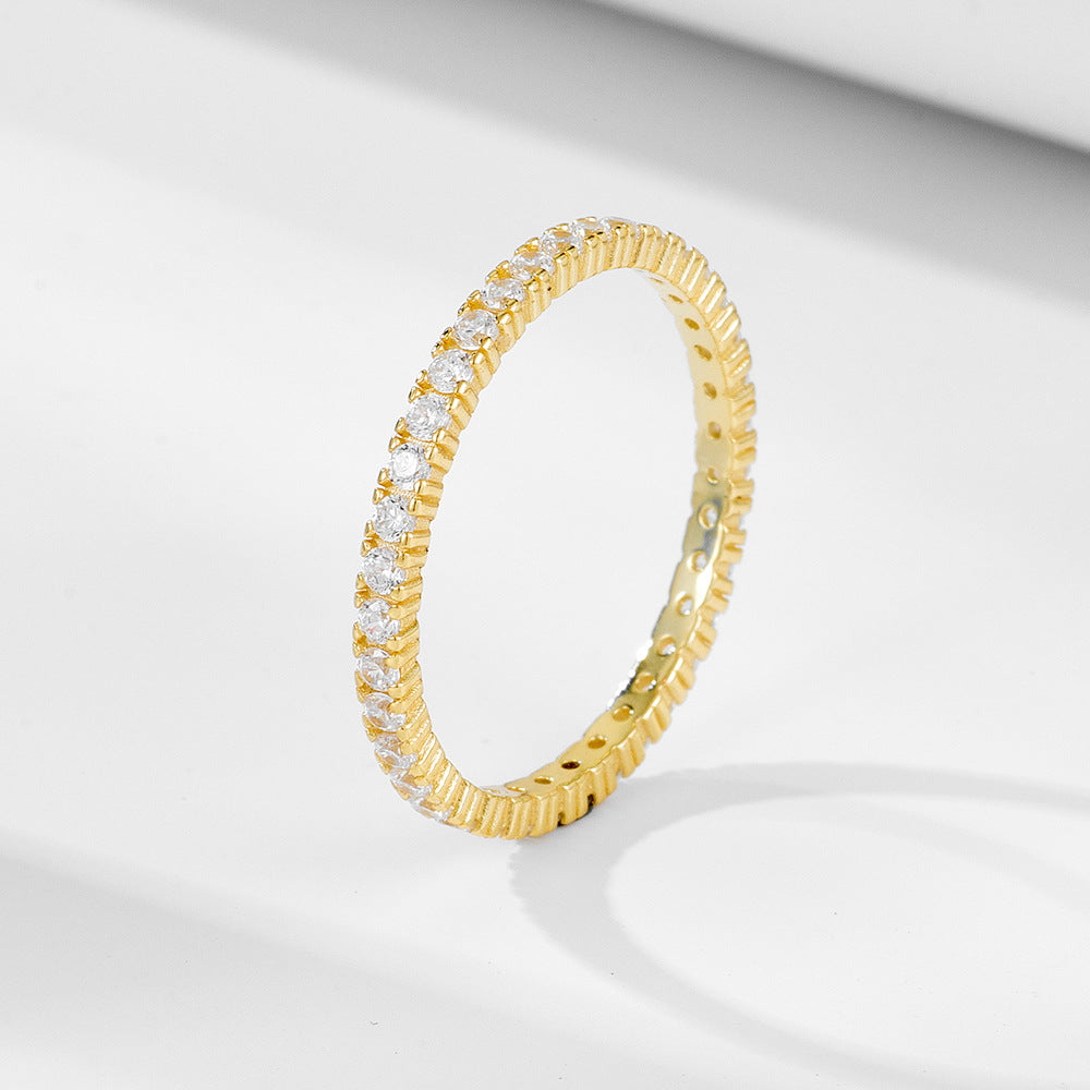 925 Sterling Silver Stacking Ring Set, Minimalist Pave Zirconia & Sleek Band Set of 3 Jewelry