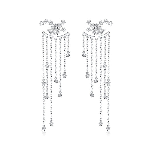 S925 Silver Star Fringe Earrings | INS Light Luxury | Cross-border Wholesale | Women's