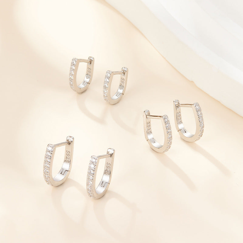 Diamond Hoop Ear Cuffs - S925 Silver Multi Size Simple Trending