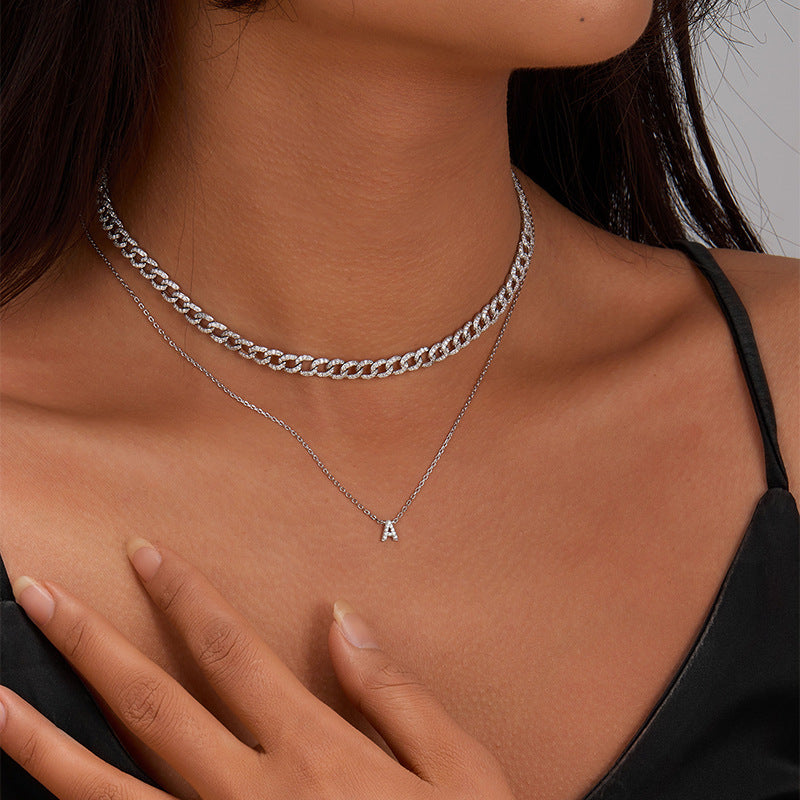 Alphabet Zircon Bracelet - 925 Silver Light Luxury Niche Jewelry