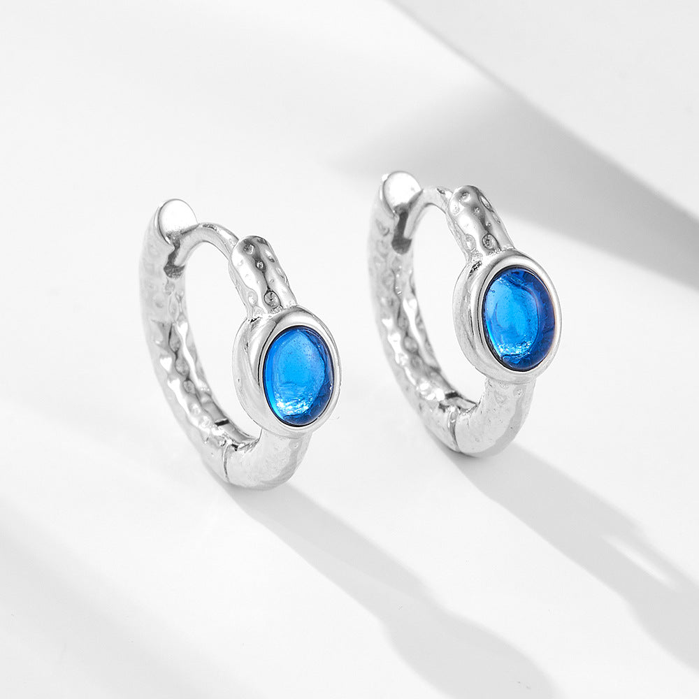 925 Sterling Silver Round Pave Zirconia Hoop Earrings, Minimalist High-End Jewelry