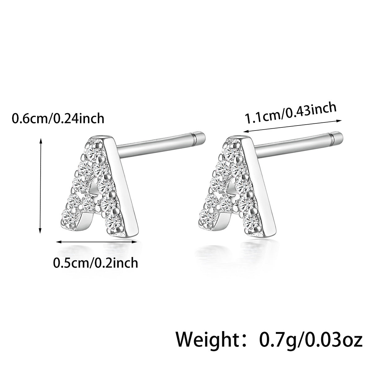 Alphabet Zircon Studs - 925 Silver Light Luxury Factory Wholesale