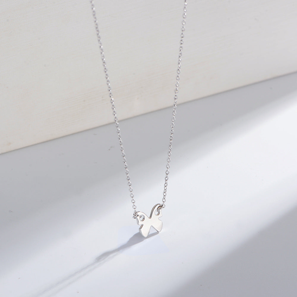 925 Sterling Silver Gold-Plated Butterfly Pendant Necklace, Minimalist Jewelry
