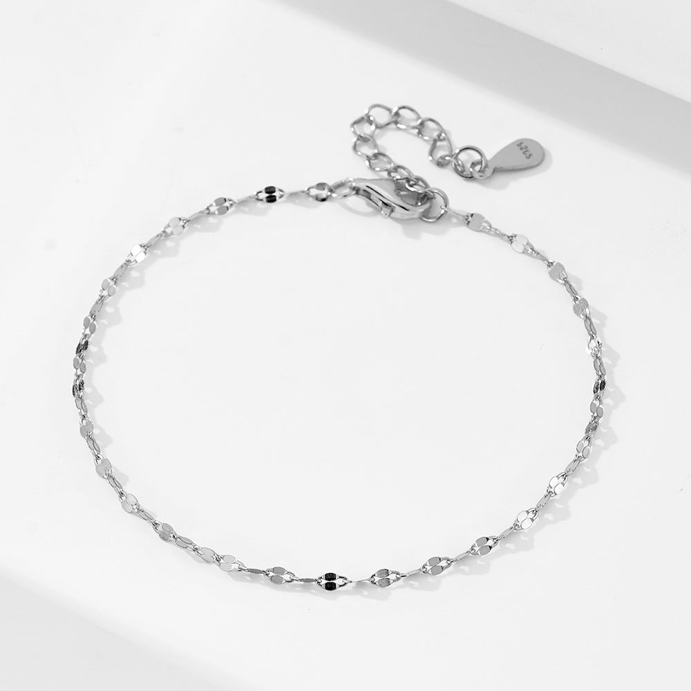 925 Sterling Silver 14K Gold Plated Lip Link Chain Bracelet, Minimalist Sleek Shimmering Jewelry