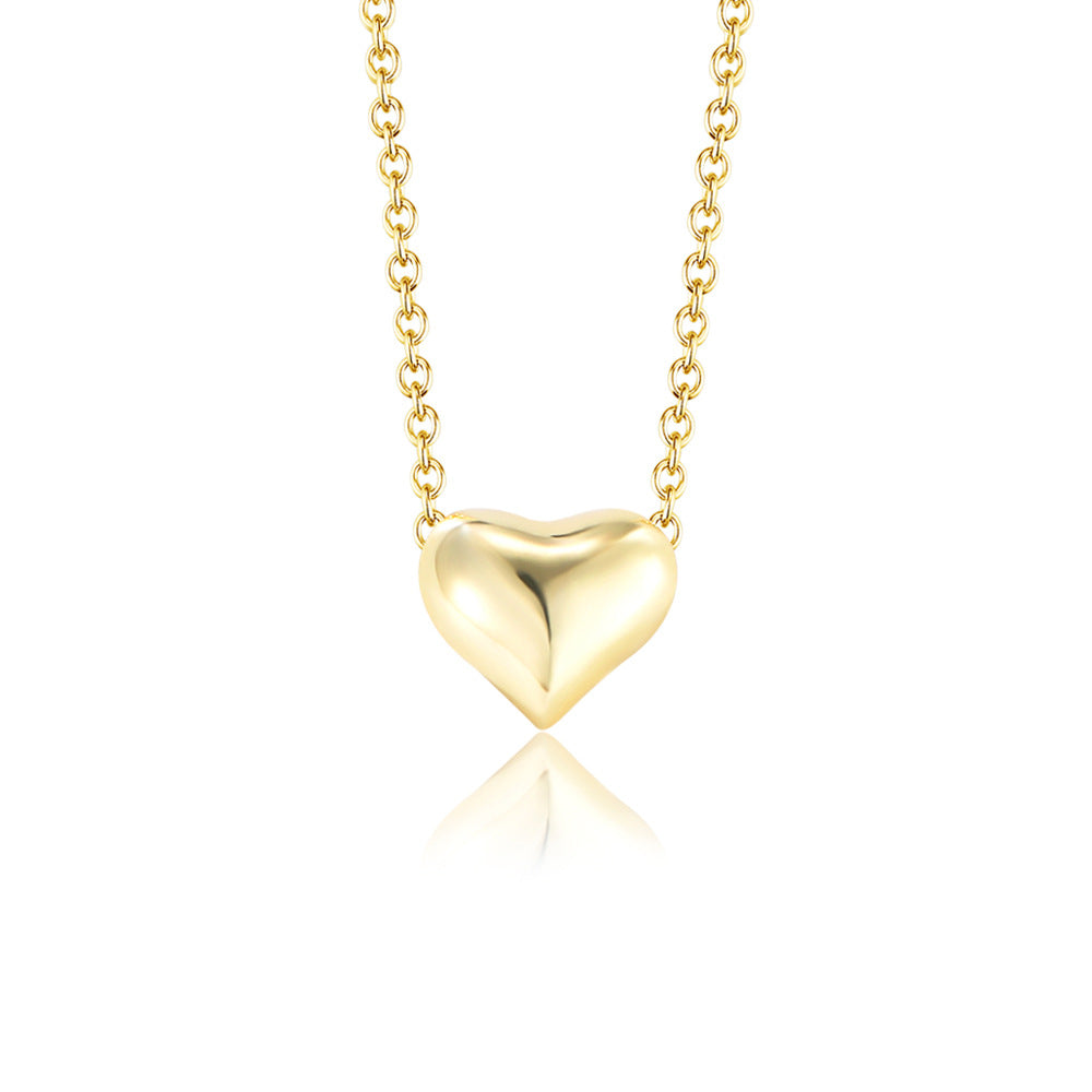 925 Sterling Silver Minimalist Hollow Heart Necklace, Elegant Ins Style Love Pendant Jewelry
