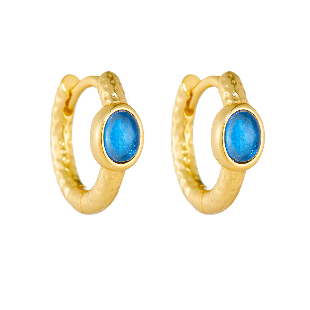 925 Sterling Silver Round Pave Zirconia Hoop Earrings, Minimalist High-End Jewelry