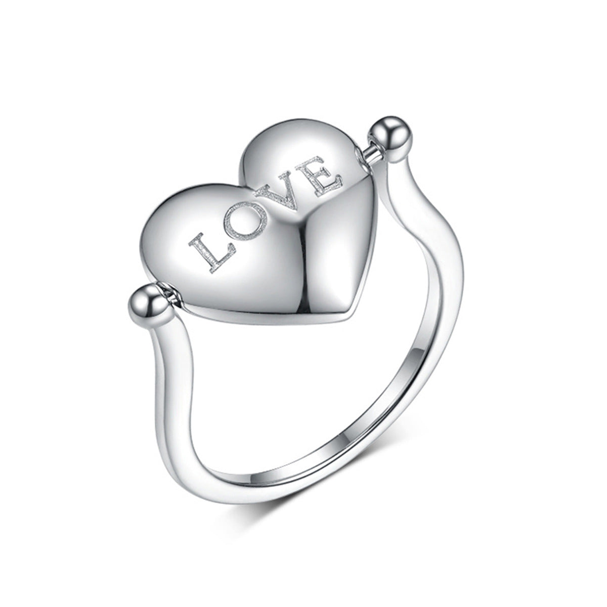 Double Sided Heart Ring - 925 Silver Flip Love Minimalist Jewelry