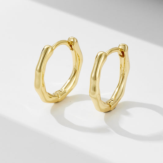 S925 Silver Abstract Twisted Hoop Earrings - Modern Ins Style Aesthetic Accessories