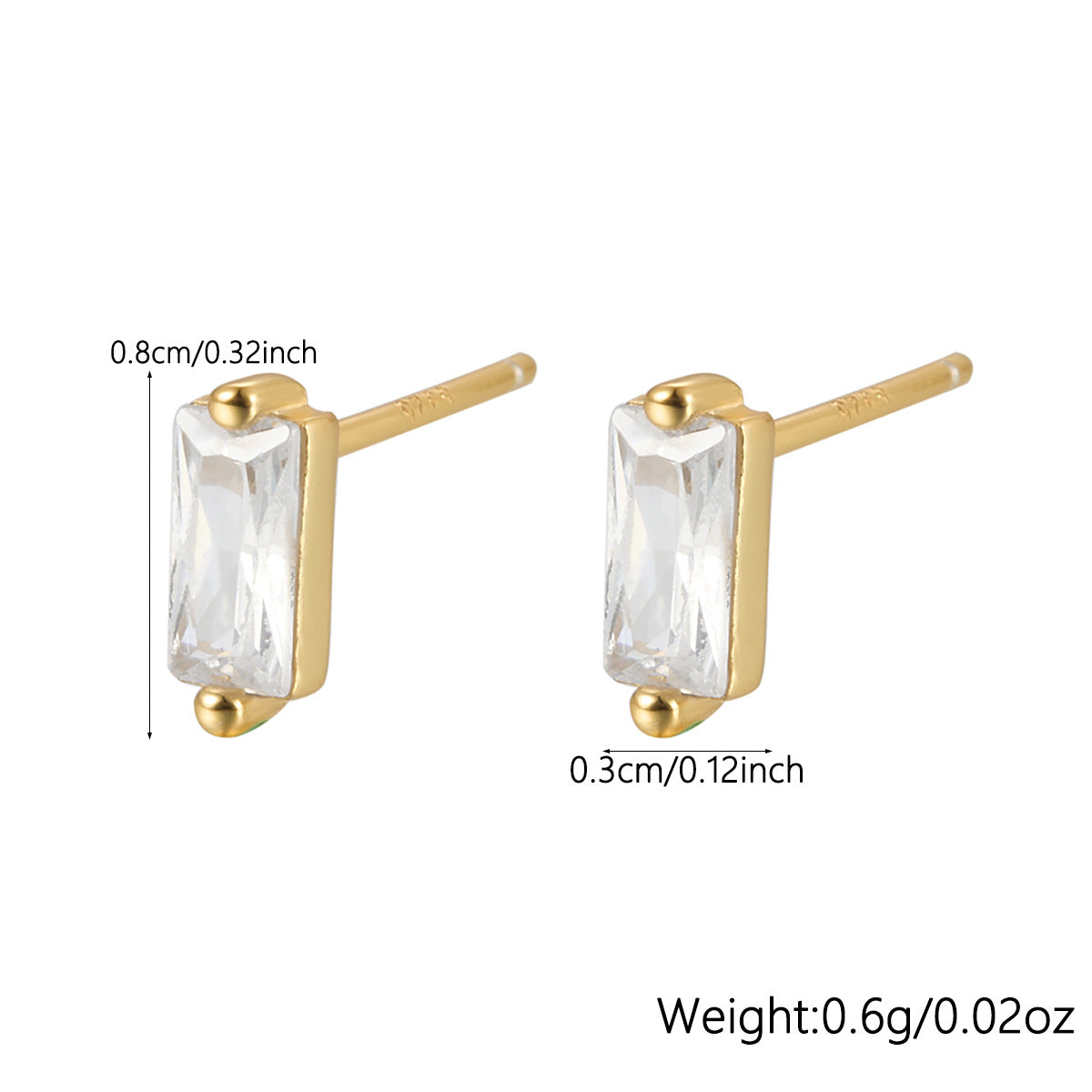 Zircon Stud Earrings - S925 Silver Minimalist Trending