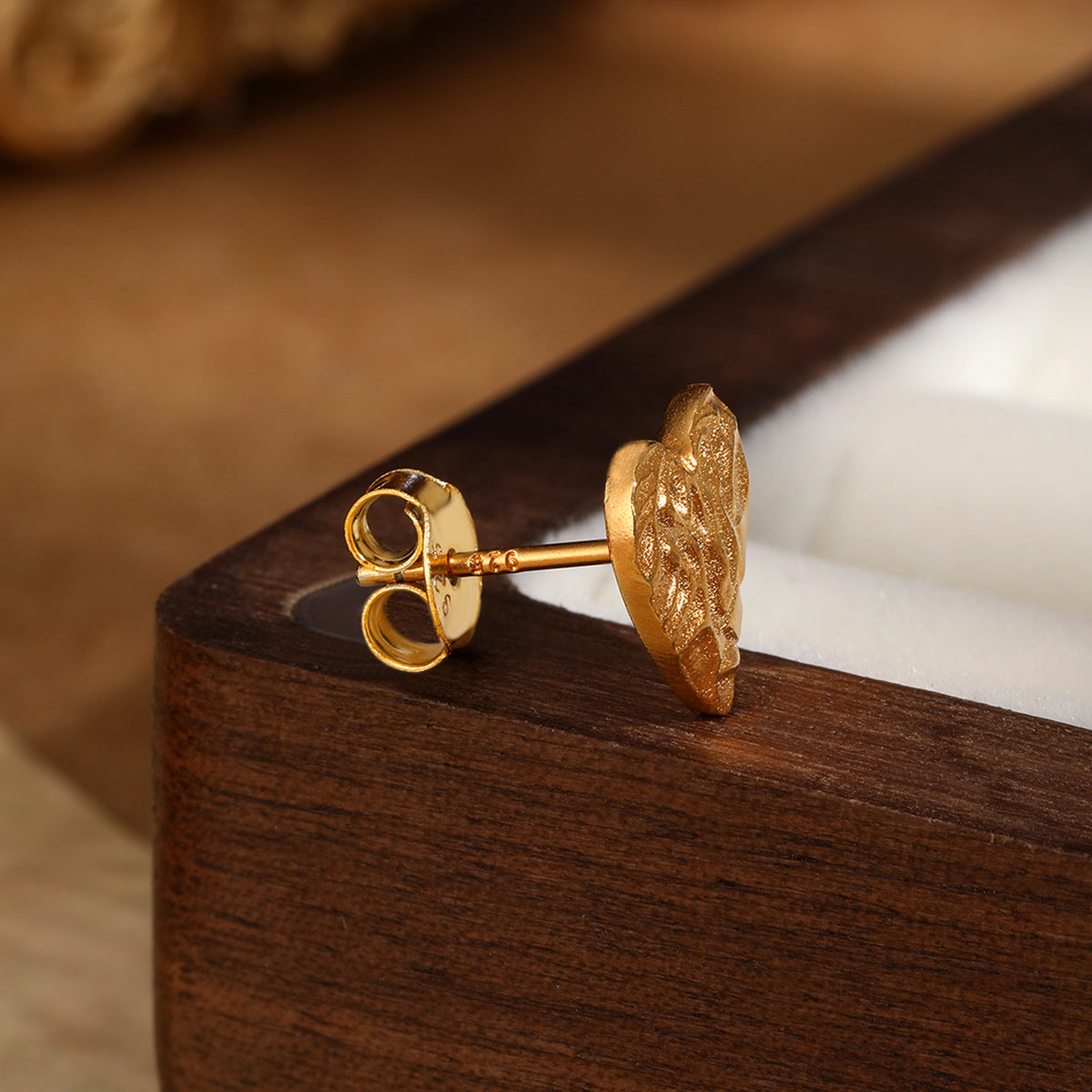 Heart Texture Stud Earrings - Solid Sterling Silver Vintage Valentine Gift