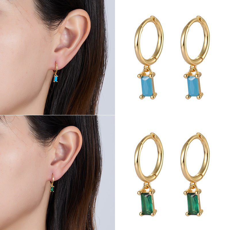 Zircon Earrings Wholesale - S925 Sterling Silver Minimalist Niche Studs