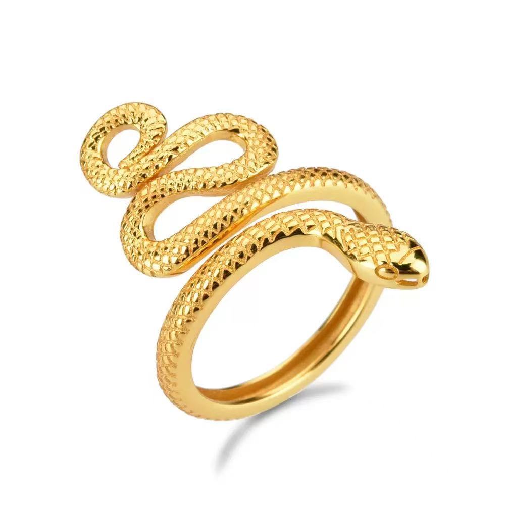 Snake Adjustable Ring - S925 Silver Edgy Minimalist Jewelry