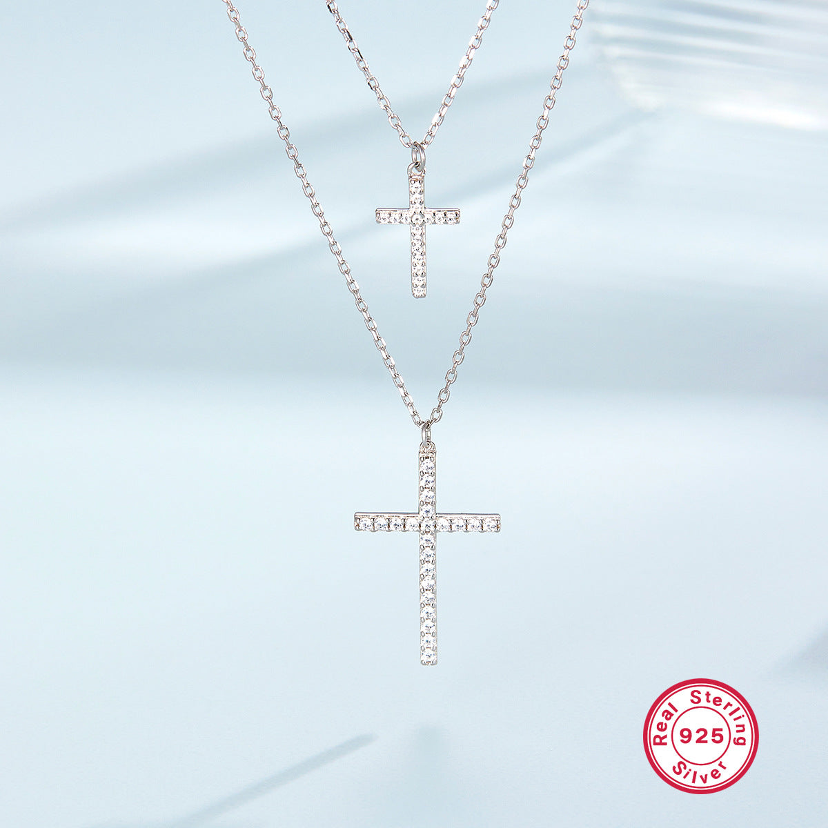 S925 Silver Cross Necklace | Christian Collarbone Chain | Niche Women‘s Jewelry