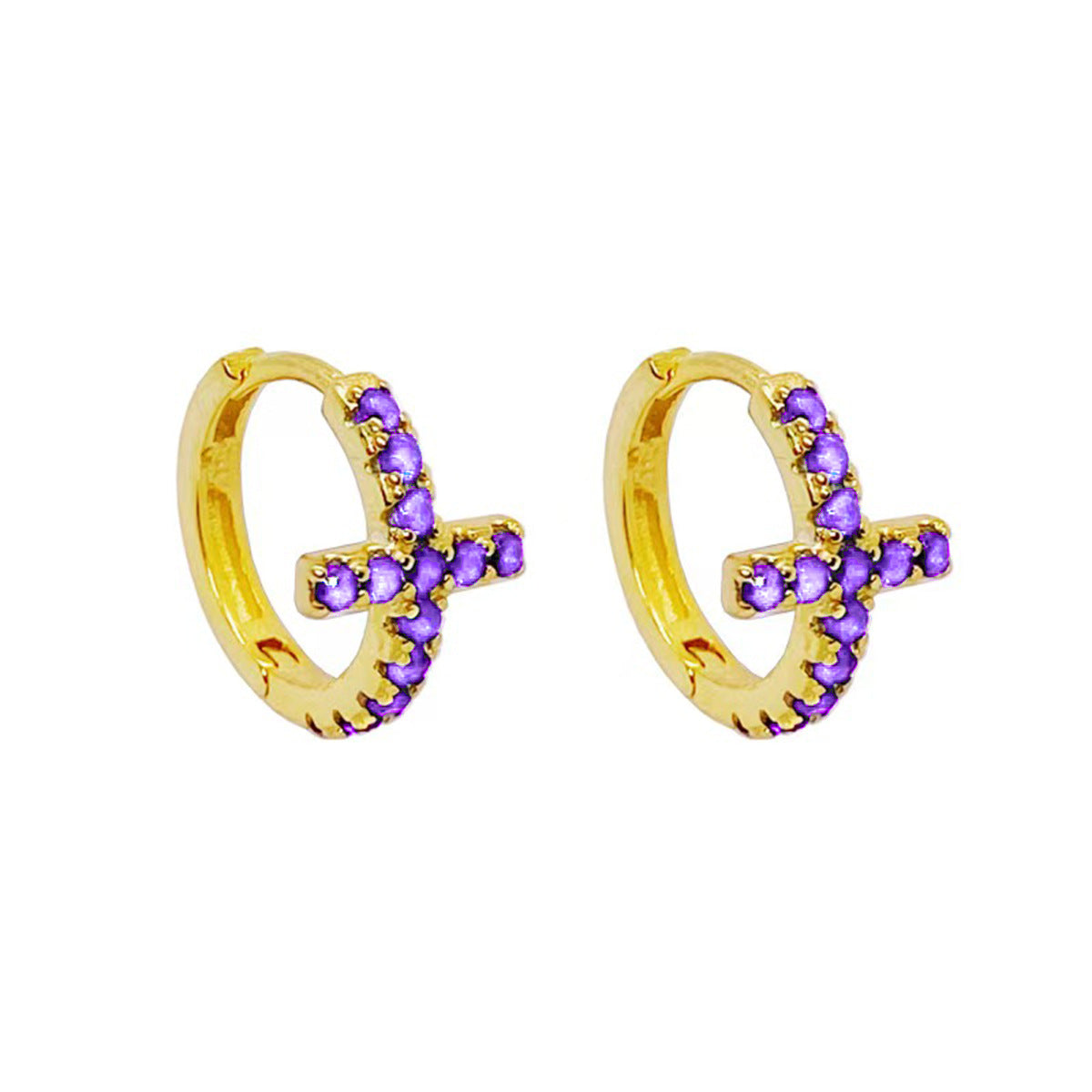 Cross Ear Cuffs - S925 Sterling Silver Dense Zircon Punk Retro Accessories