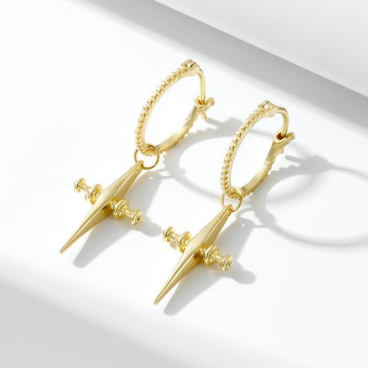 925 Sterling Silver Cross Huggie Hoop Earrings for Women