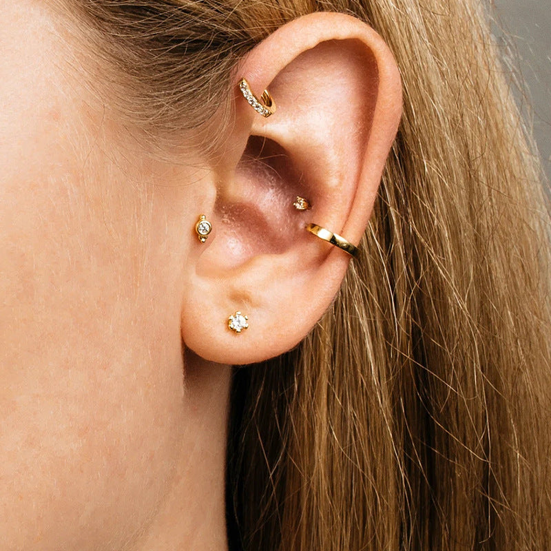 Zircon Stud Earrings - S925 Silver Minimalist Trending