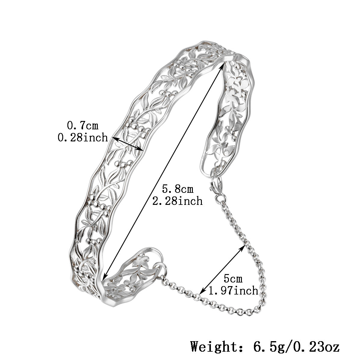 Phoenix Silver Bangle - 925 Silver Open Adjustable Vintage