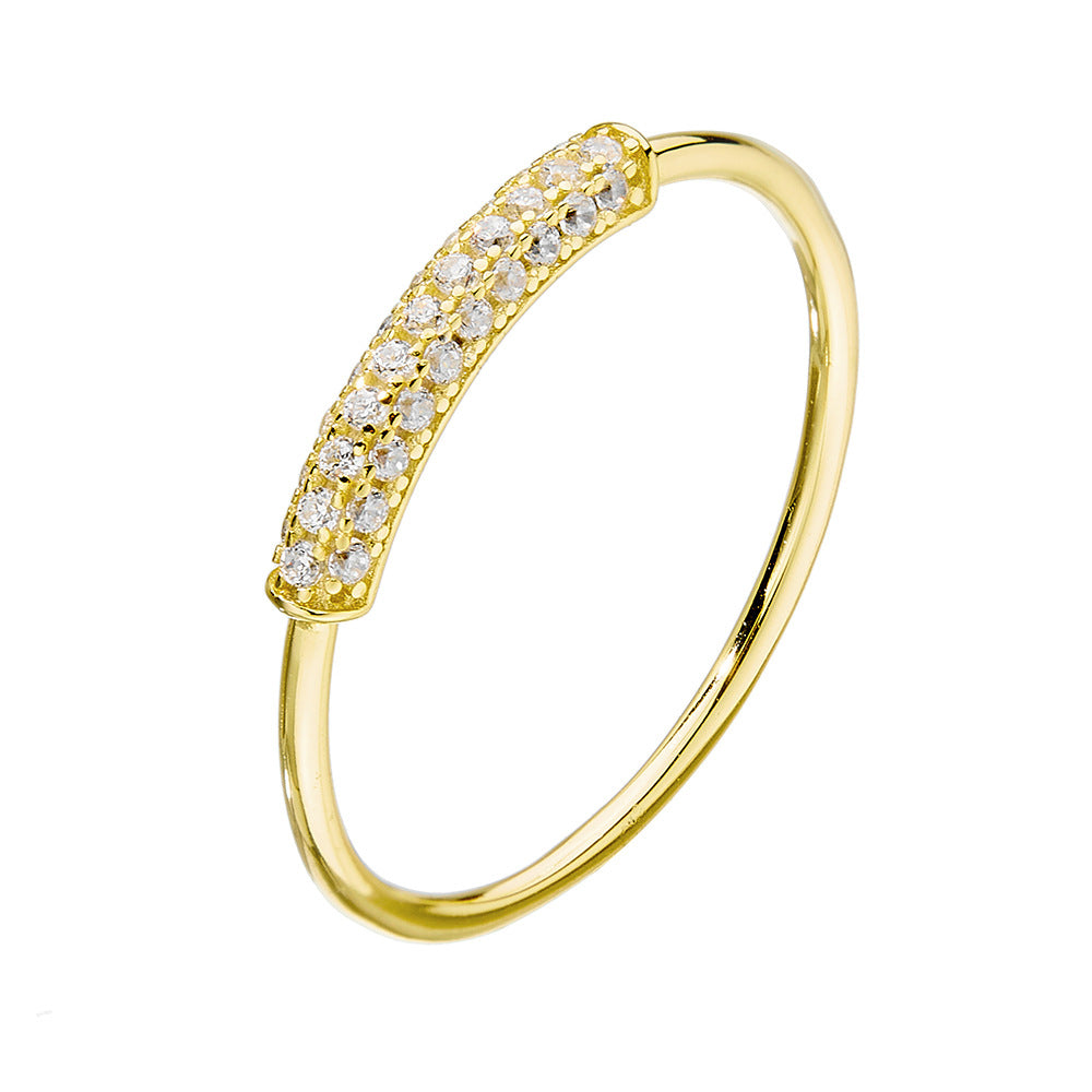S925 Silver Modern Sparkling Band Ring - Versatile Ins Style Index Finger Jewelry