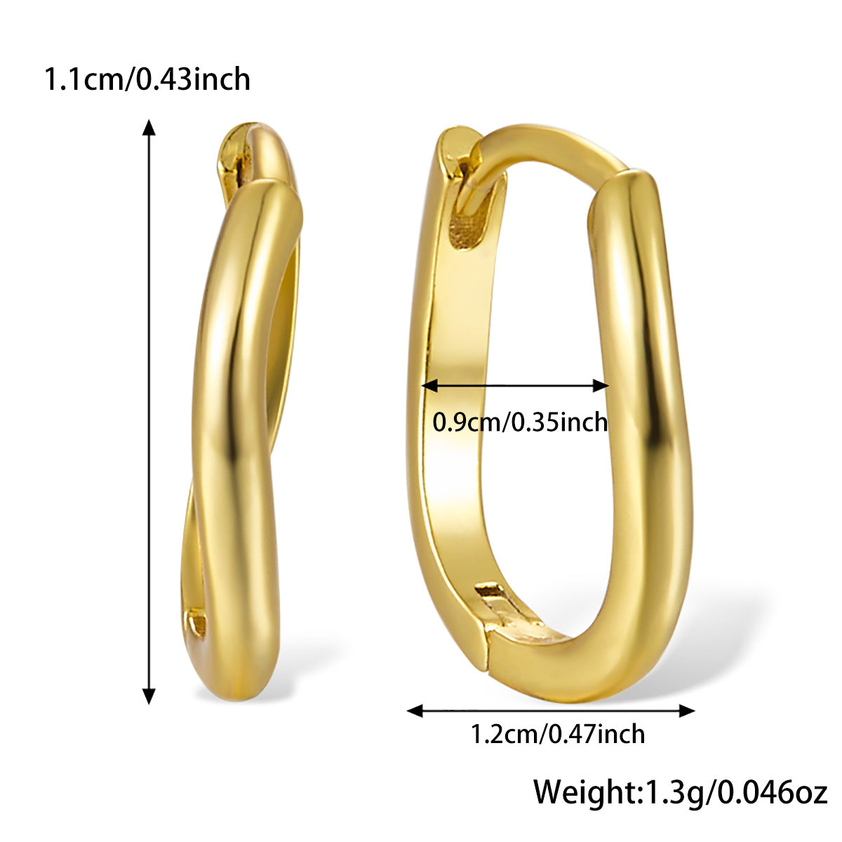 Wavy Hoop Earrings - S925 Silver Asymmetric Minimalist Geometric