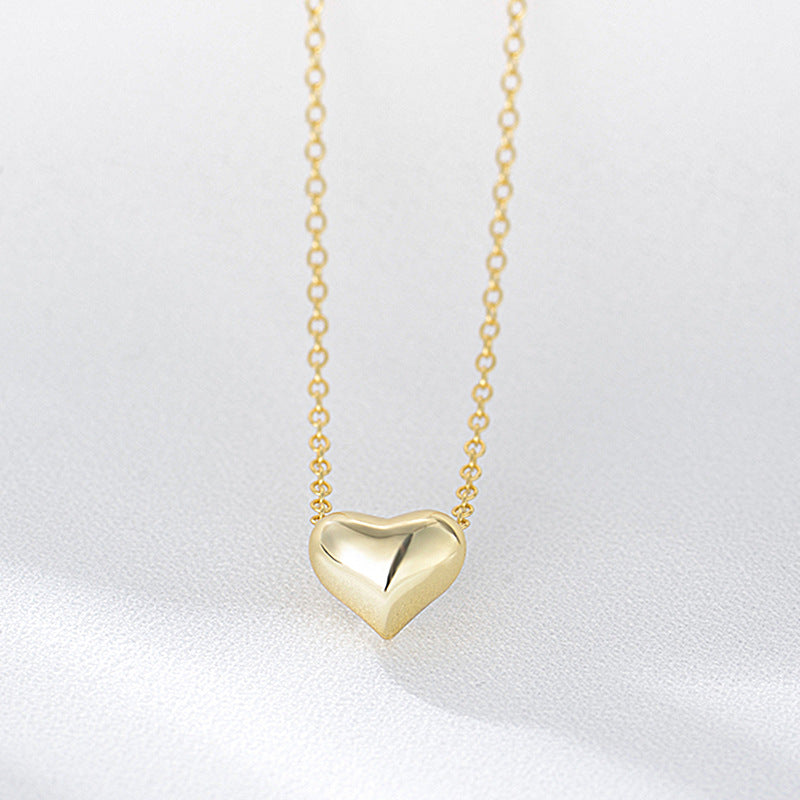 925 Sterling Silver Minimalist Hollow Heart Necklace, Elegant Ins Style Love Pendant Jewelry