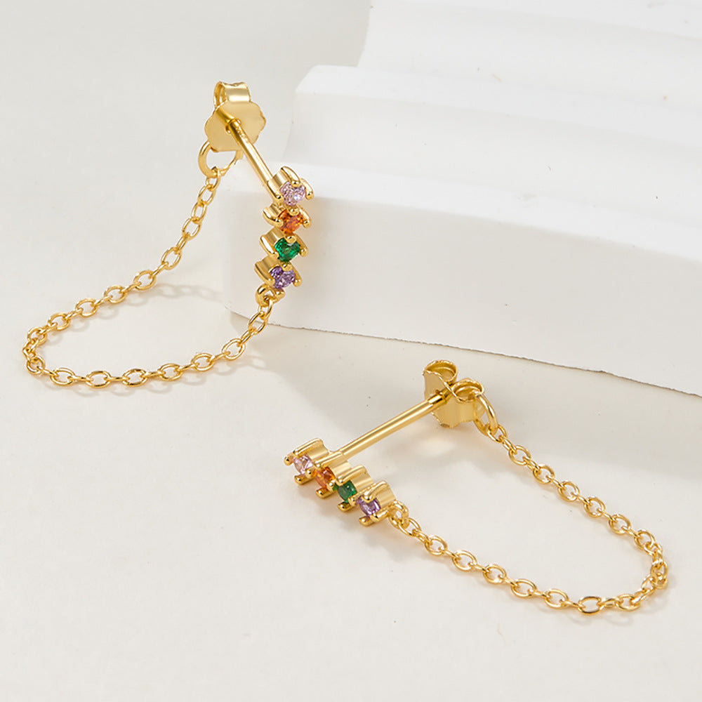 Diamond Fringe Earrings - S925 Silver Long Light Luxury Niche