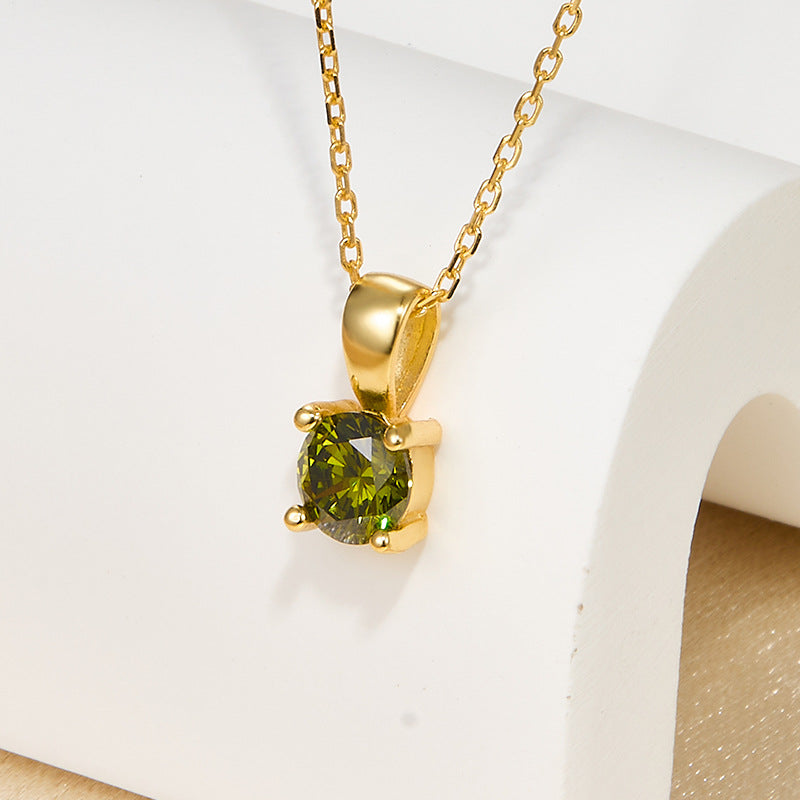 December Birthstone Necklace - 925 Sterling Silver Minimalist Zircon Jewelry