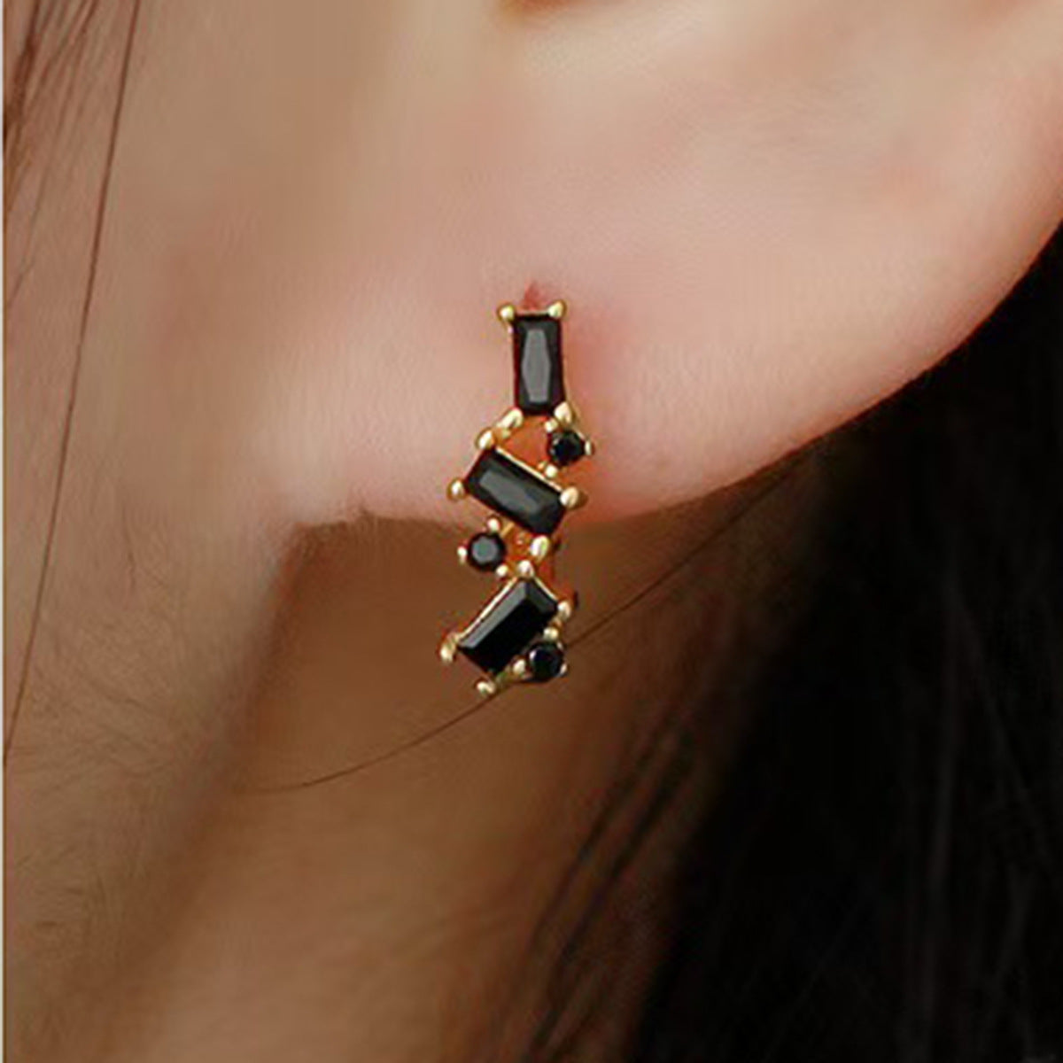 Geometric Stud Earrings - S925 Sterling Silver Minimalist Niche Earrings