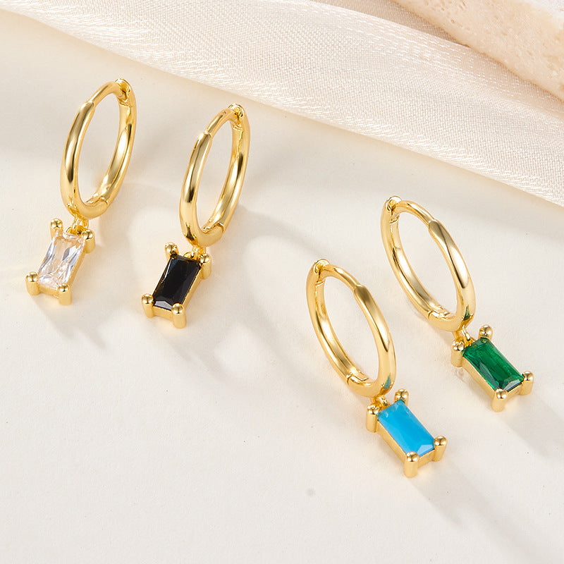 Zircon Earrings Wholesale - S925 Sterling Silver Minimalist Niche Studs