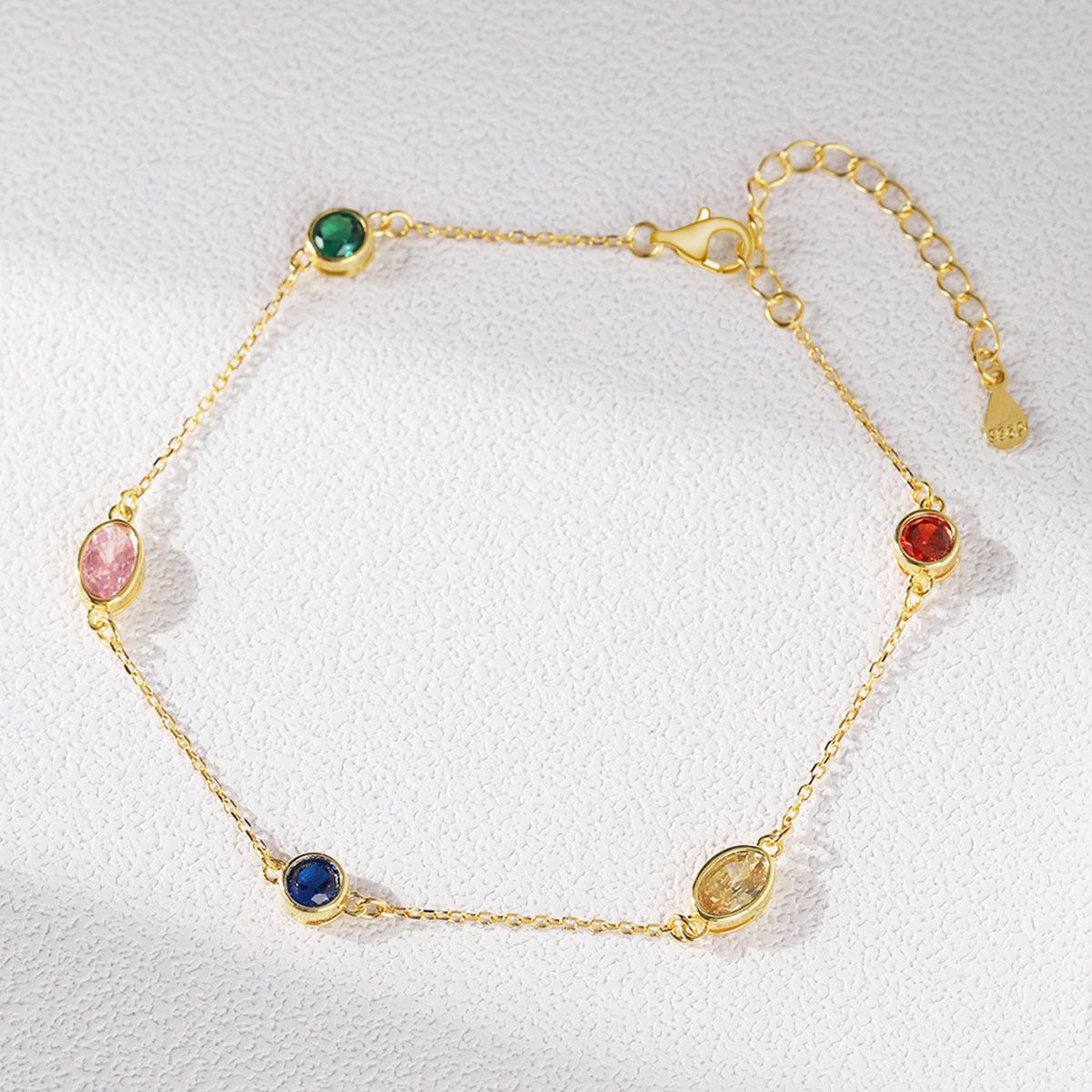 Rainbow Zircon Bracelet - S925 Silver Sweet Youthful Niche Design