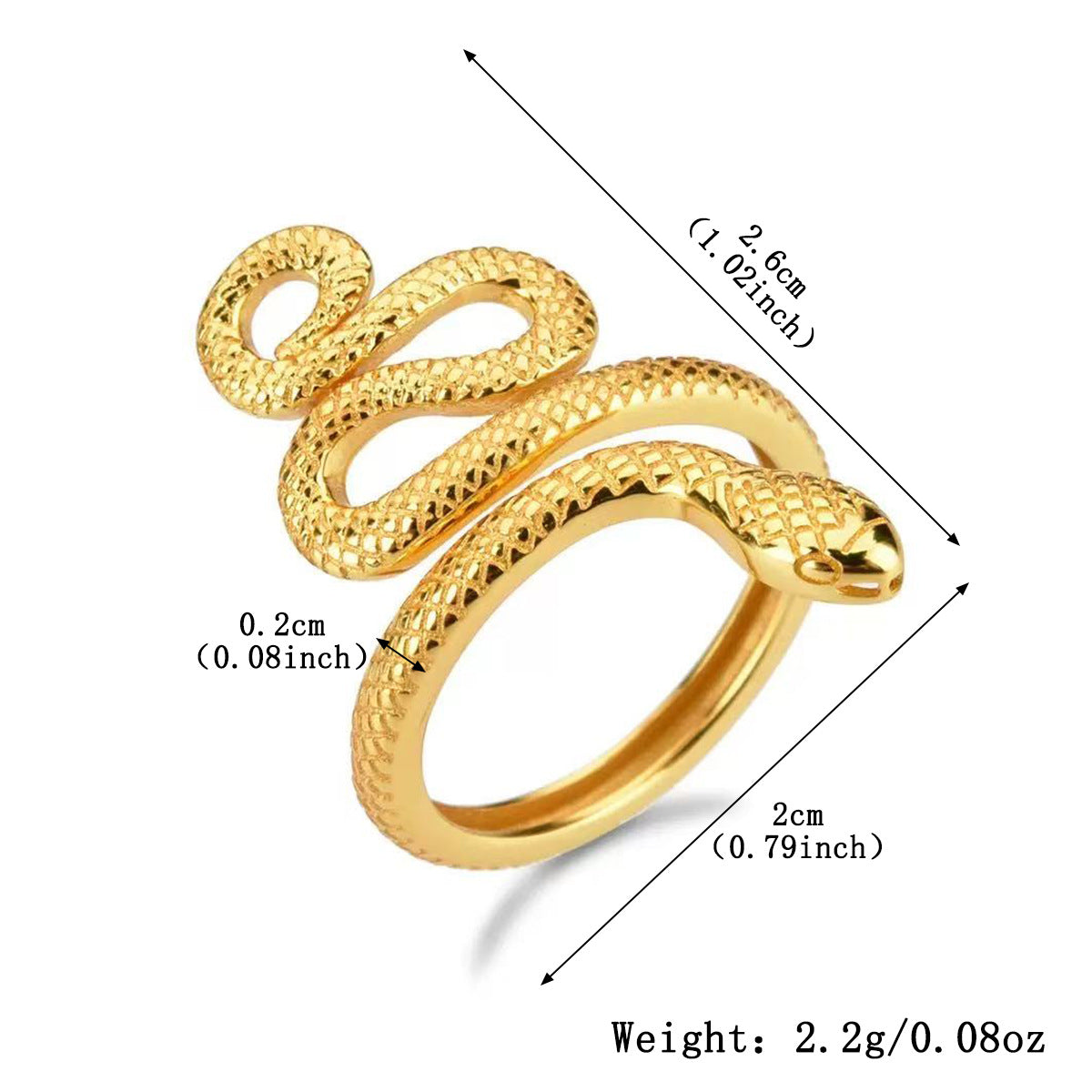 Snake Adjustable Ring - S925 Silver Edgy Minimalist Jewelry