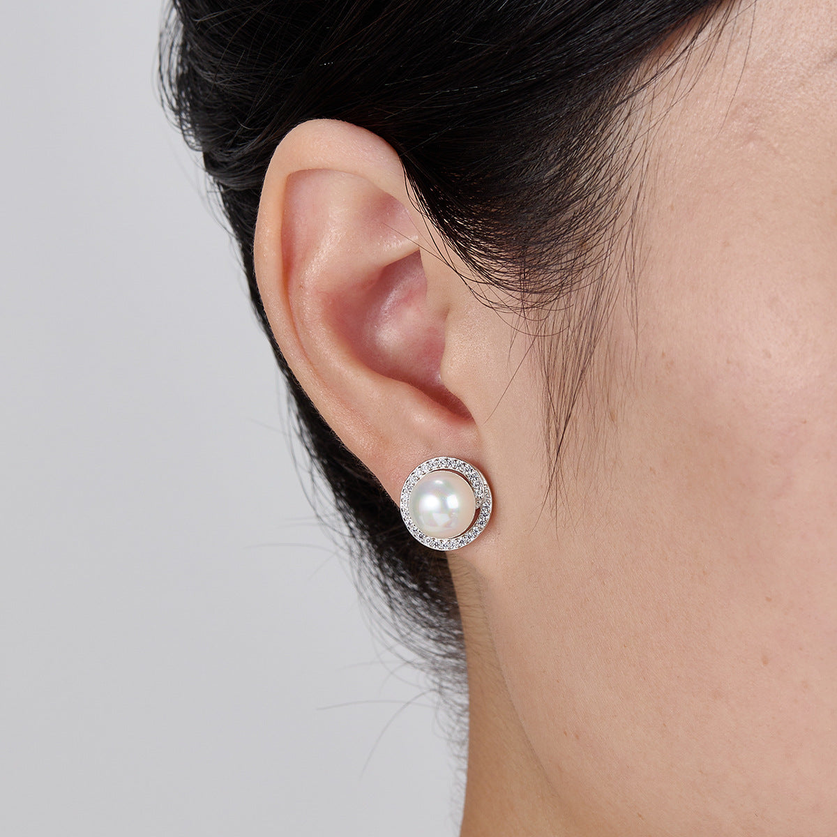 S925 Silver Mochi Bead Set | Round Zircon Earrings, Ring & Necklace