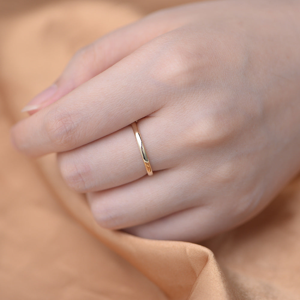 925 Sterling Silver Gold Plated Plain Band Ring, Minimalist Classic Sleek Hoop Jewelry