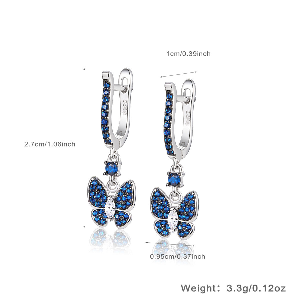 Wholesale S925 Silver Blue Butterfly Set | Vintage Elegant Jewelry Collection