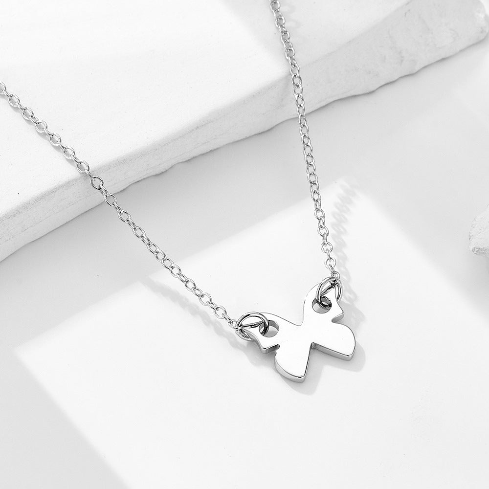 Sterling Silver Dainty Polished Butterfly Necklace for Women, Elegant Daily Accessories