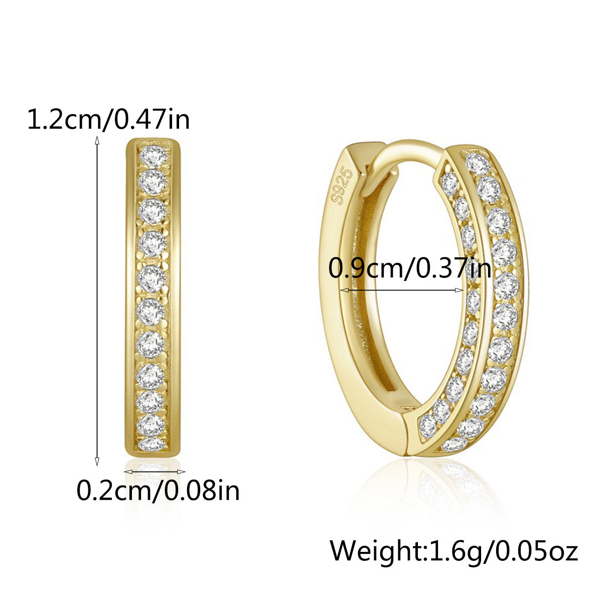 Diamond Hoop Earrings - S925 Silver Geometric Niche Ear Jewelry