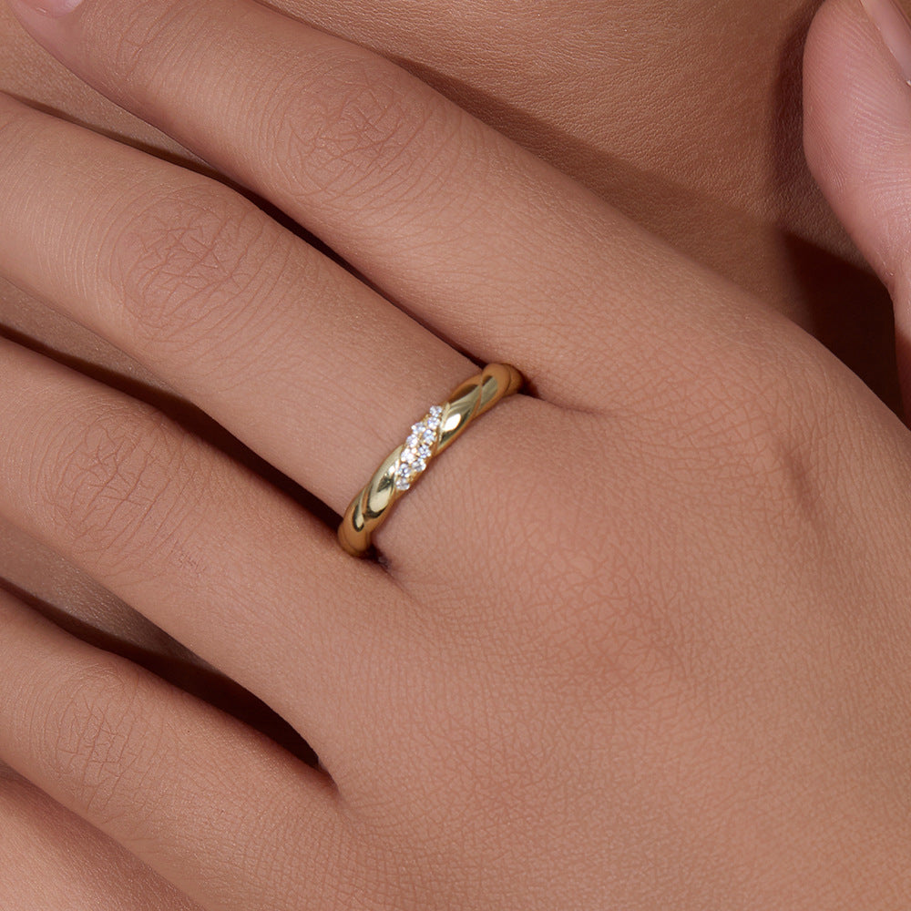 S925 Silver Retro Braided Wide Band Ring - Unique Chic Aesthetic Hand Jewelry