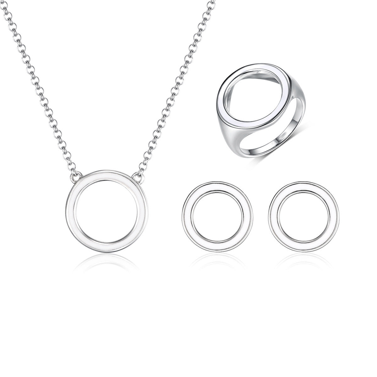 Geometric Drip Pendant Necklace - 925 Silver Minimalist Choker