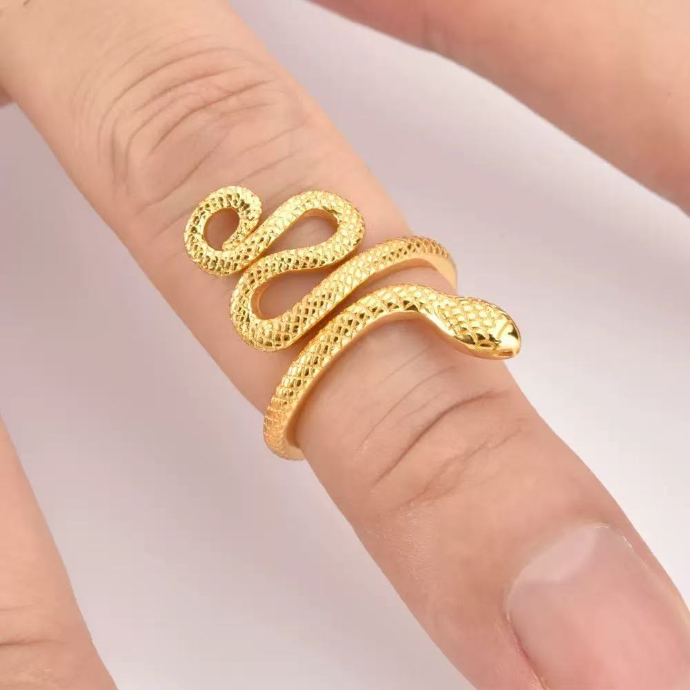 Snake Adjustable Ring - S925 Silver Edgy Minimalist Jewelry